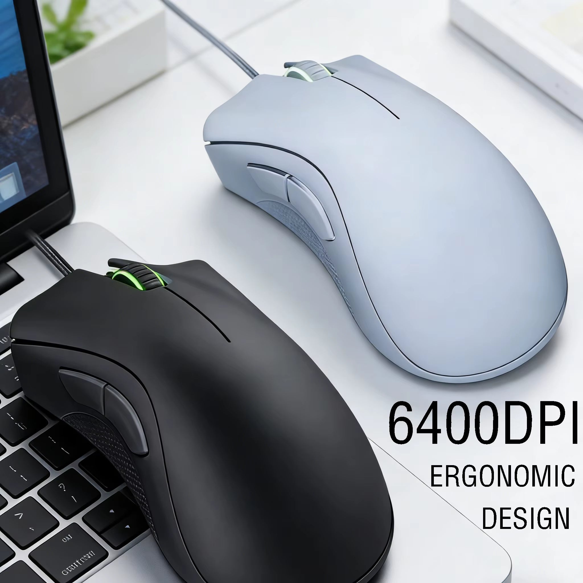 6400 DPI Wired Gaming Mouse New Model Ultra-Sensitive Tracking High Precision Dual-Purpose for LOL E-Sports Office