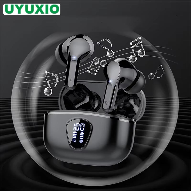 New Wireless Earbuds Hifi Stereo Headphones BT5.3 with ENC Noise Cancelling 48H LED Display Ear Buds IP7 Waterproof Earphones
