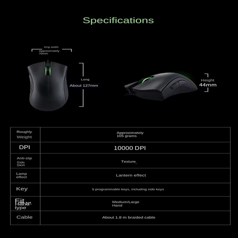 6400 DPI Wired Gaming Mouse New Model Ultra-Sensitive Tracking High Precision Dual-Purpose for LOL E-Sports Office