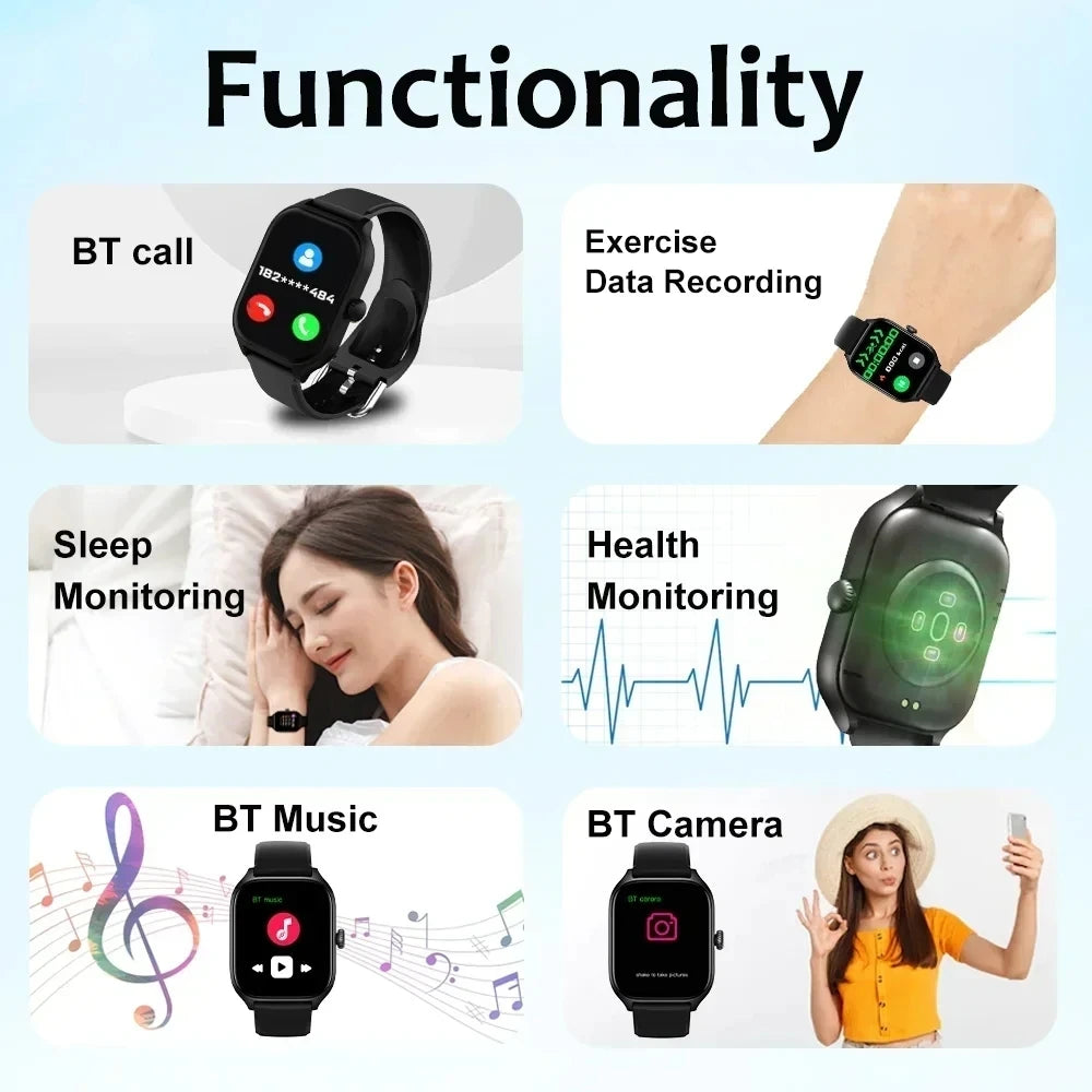 2026 New Men'S Smart Watch Women'S Gift 2.01Inch HD Full Touch Screen Sports Fitness Watch Electronics Bluetooth Talk Smartwatch