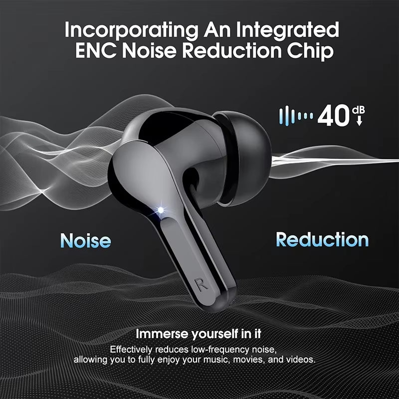 New Wireless Earbuds Hifi Stereo Headphones BT5.3 with ENC Noise Cancelling 48H LED Display Ear Buds IP7 Waterproof Earphones