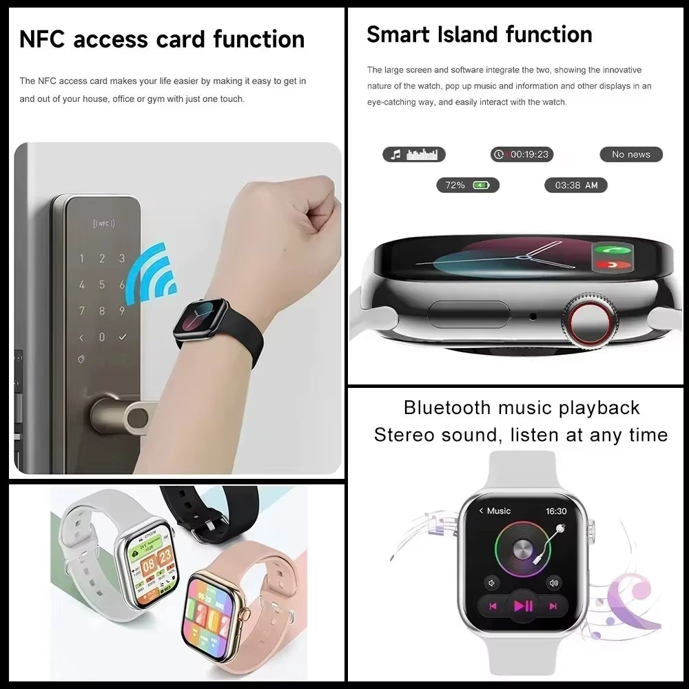 2025 GPS Smart Watch Series 10 for Apple Watch X 10 Memory Music Video Bluetooth Call Waterproof NFC Smartwatch for Android IOS