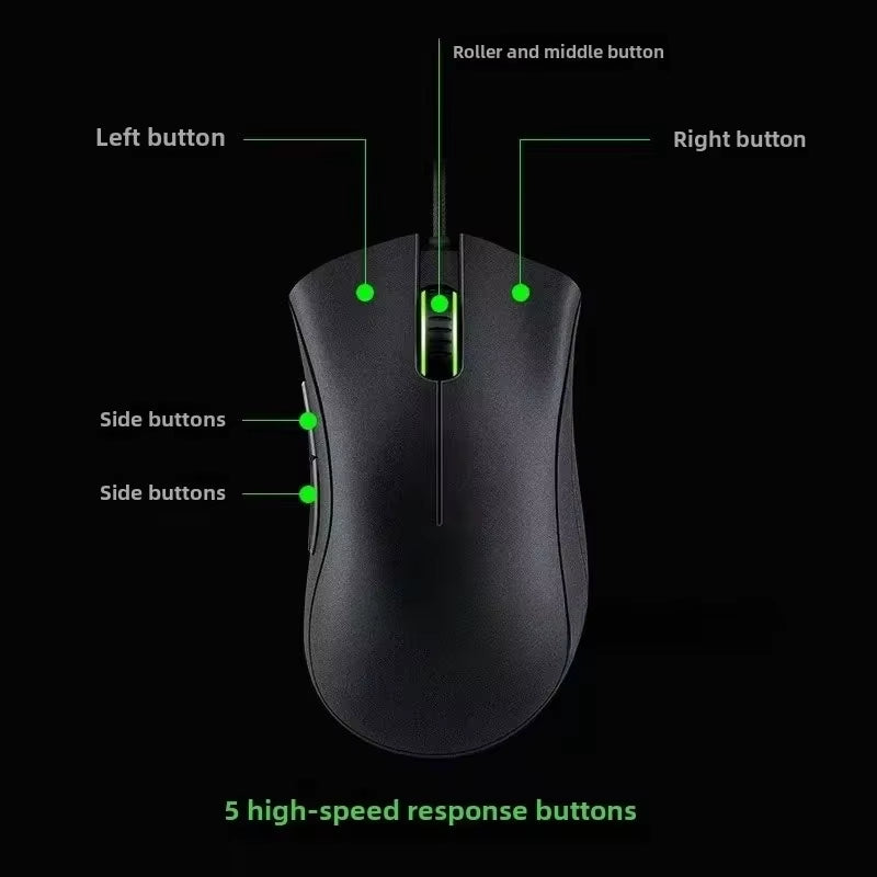 6400 DPI Wired Gaming Mouse New Model Ultra-Sensitive Tracking High Precision Dual-Purpose for LOL E-Sports Office